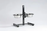HONDENSTANDAARD 2 RVS BAKKEN 13 CM ZWART