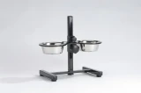 HONDENSTANDAARD 2 RVS BAKKEN 16 CM ZWART