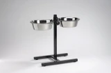 HONDENSTANDAARD 2 RVS BAKKEN 25 CM ZWART