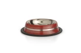 Beeztees Eet- en drinkbakje Stripes Rood 11 cm