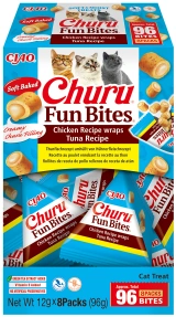 Inaba Churu Cat Fun Bites Chicken Wraps Tuna Recipe 8 x 12 gram
