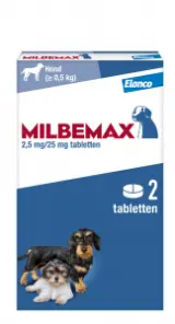 Milbemax kleine hond 1 keer 2 tabletten
