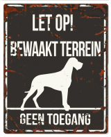 D&D Waakbord Deense Dog Bewaakt terrein Zwart