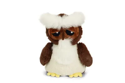 Beeztees Pluche hondenspeeltje Uil Sepp Wit/Bruin 30 cm