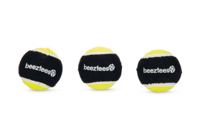 Beeztees Fetch Sponsbal Zwart/Geel 6,3 cm (3 stuks)