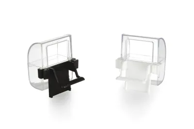 DRINK- EN VOEDERBAKJE TRANSP WIT 2X