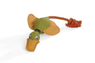 Beeztees Canvas eend met koord oranje 45 cm