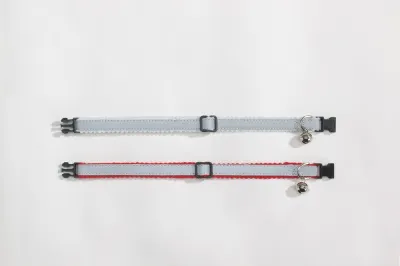 Beeztees kattenhalsbandje reflecterend Grijs/Rood