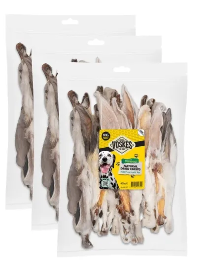 Voskes Konijnenoren met Vacht 12 x 400 gram