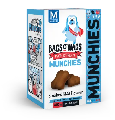 Montego Bags O' Wags Hondesnacks Munchies BBQ 350 gram