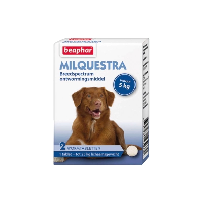 Beaphar Milquestra hond vanaf 5 kg 2 tabletten