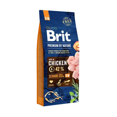 Brit Premium by Nature hondenvoer Senior S/M 15 kg