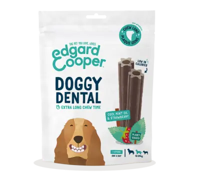 Edgard & Cooper Doggy Dental Strawberry/Mint 7 stuks Medium