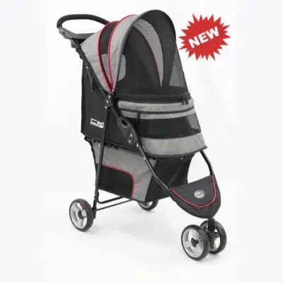 Innopet hondenbuggy Avenue Grey Red (tijdelijk inclusief regenhoes)