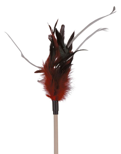Petlando kattenhengel met veren 40 cm (kleur: assorti)