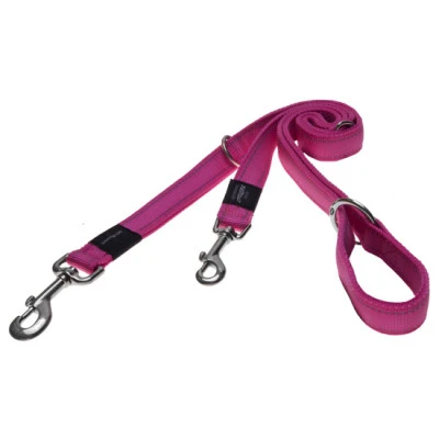Rogz verstelbare hondenriem Nitelife S Roze