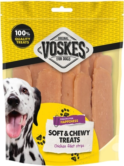 Voskes hondensnack Kipfilet strips 3 x 400 gram Bundel