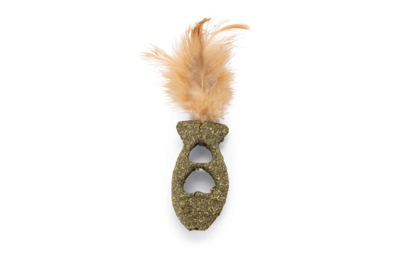 Beeztees kattenspeeltje Catnip Vis met veren 12 cm