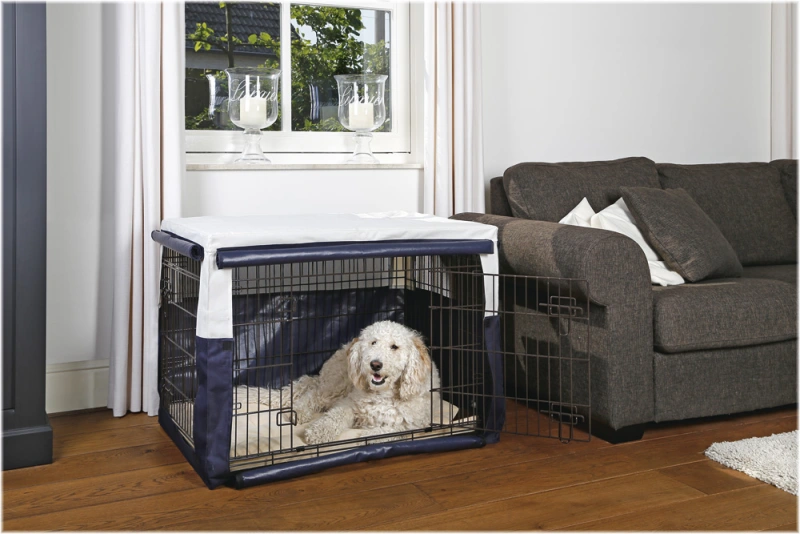 Beeztees benchhoes Benco. beige, blauw. 78 x 55 x 61 cm.