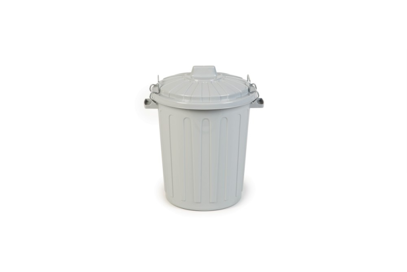 Curver voerton met deksel lichtgrijs 23 liter/9-11 kg