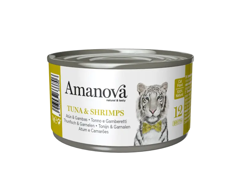 Amanova Cat Adult Tuna & Shrimps in Bouillon Can 70 gram