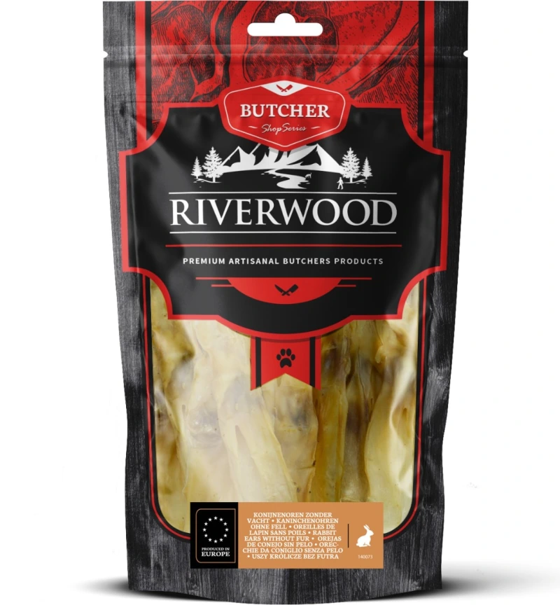 Riverwood hondensnack Butchers Rabbit Ears 100 gram