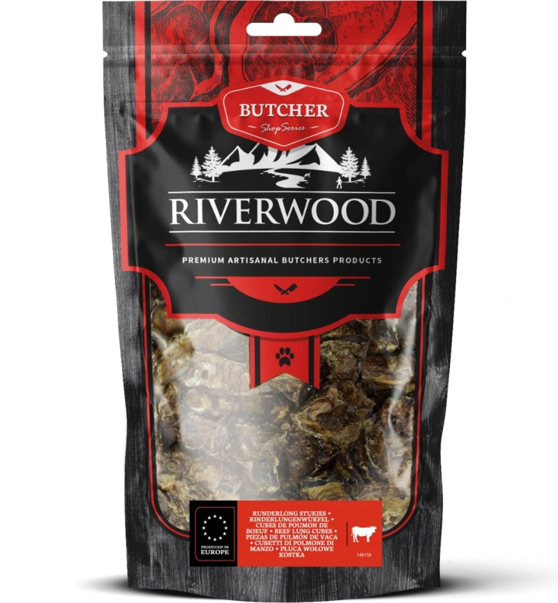 Riverwood hondensnack Butchers Beef Lung 150 gram