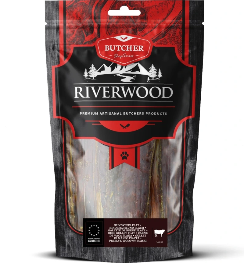 Riverwood hondensnack Butchers Beef Gullet Flat 150 gram