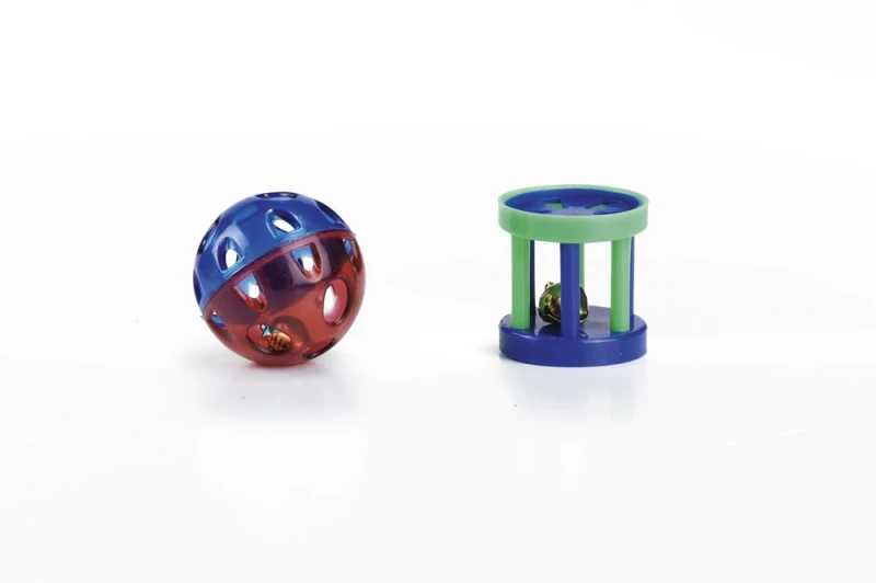 Beeztees balletje en roller/bel 2 stuks