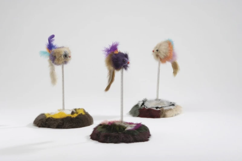 Beeztees pluche muis op springveer
