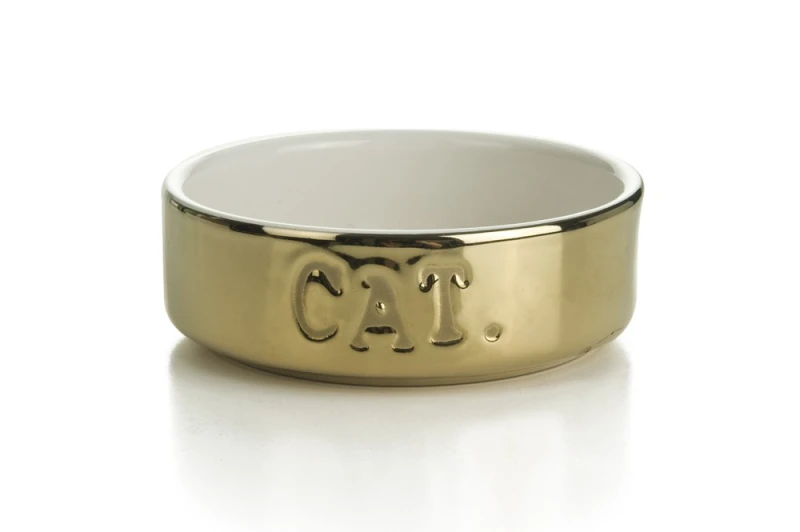 Beeztees keramieke eetbak Cat Goud 11,5 x 4 cm