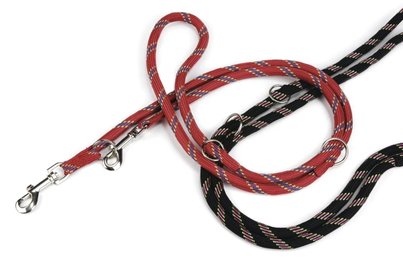 Nylon ronde verstelbare hondenriem 240 X 13 mm Zwart