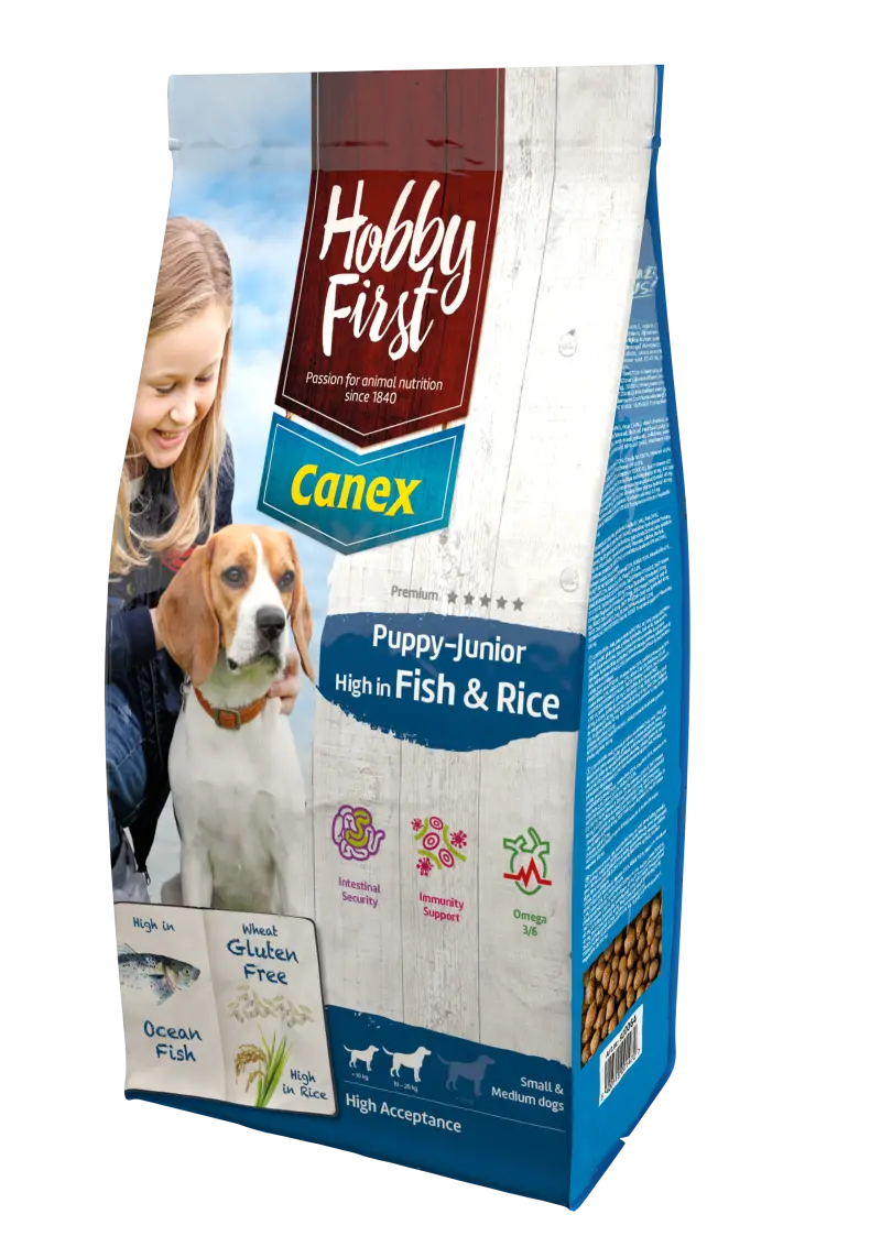 Hobby First Canex Puppy/Junior Fish & Rice 3 kg