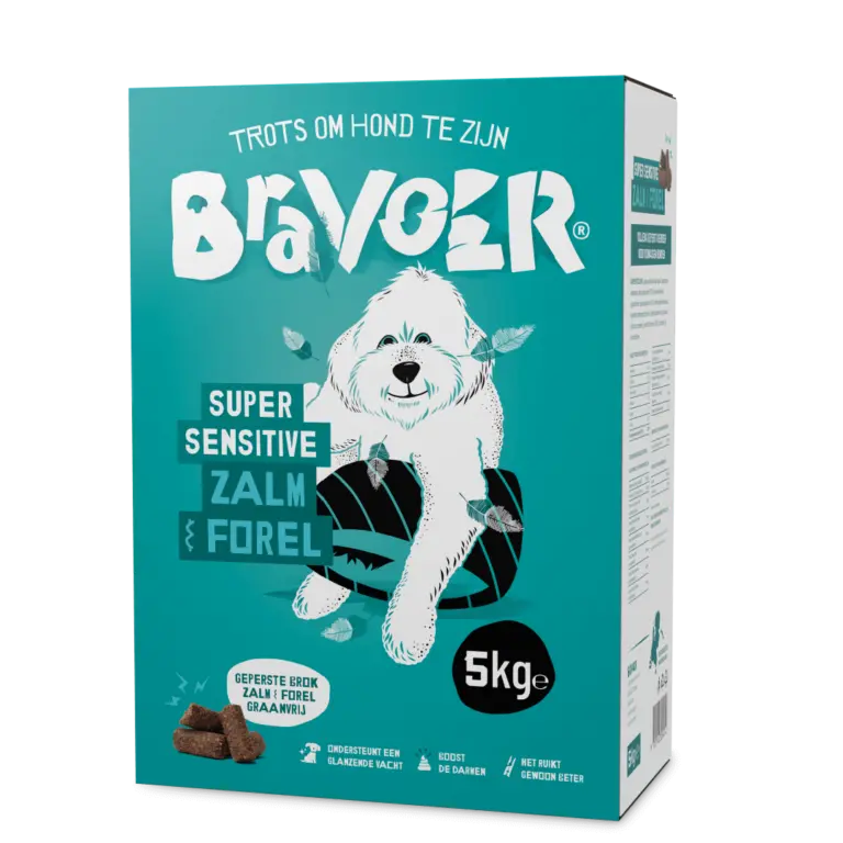 Bravoer Geperst hondenvoer Puppy Vrolijke Olijke Kip 5 kg