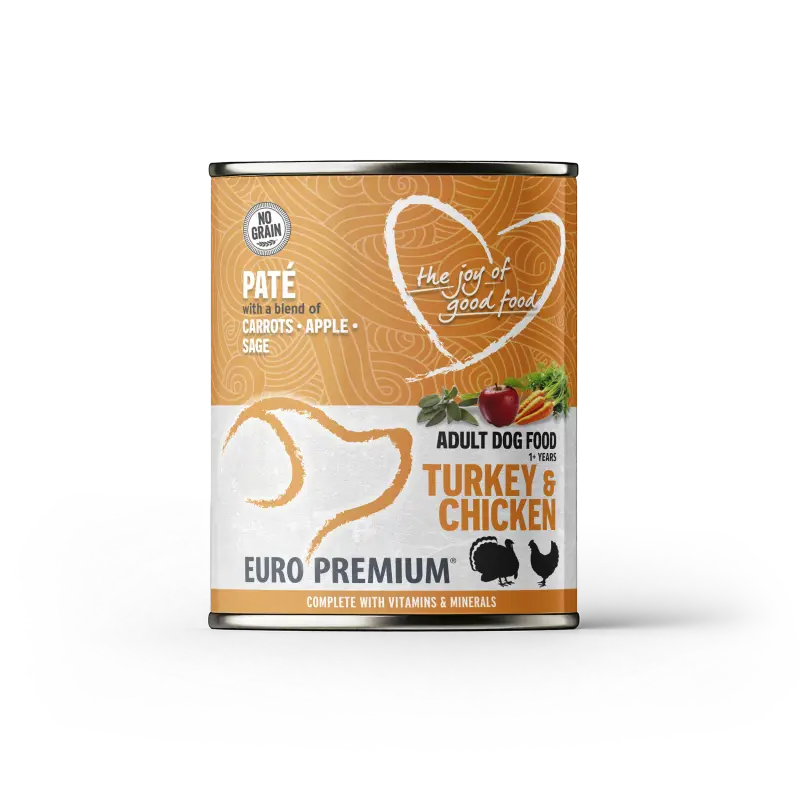 Euro Premium natvoer Grain Free Adult Turkey & Chicken 400 gram