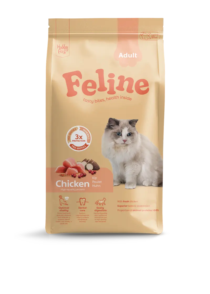 HobbyFirst Feline Kattenvoer Adult Chicken 1,5 kg
