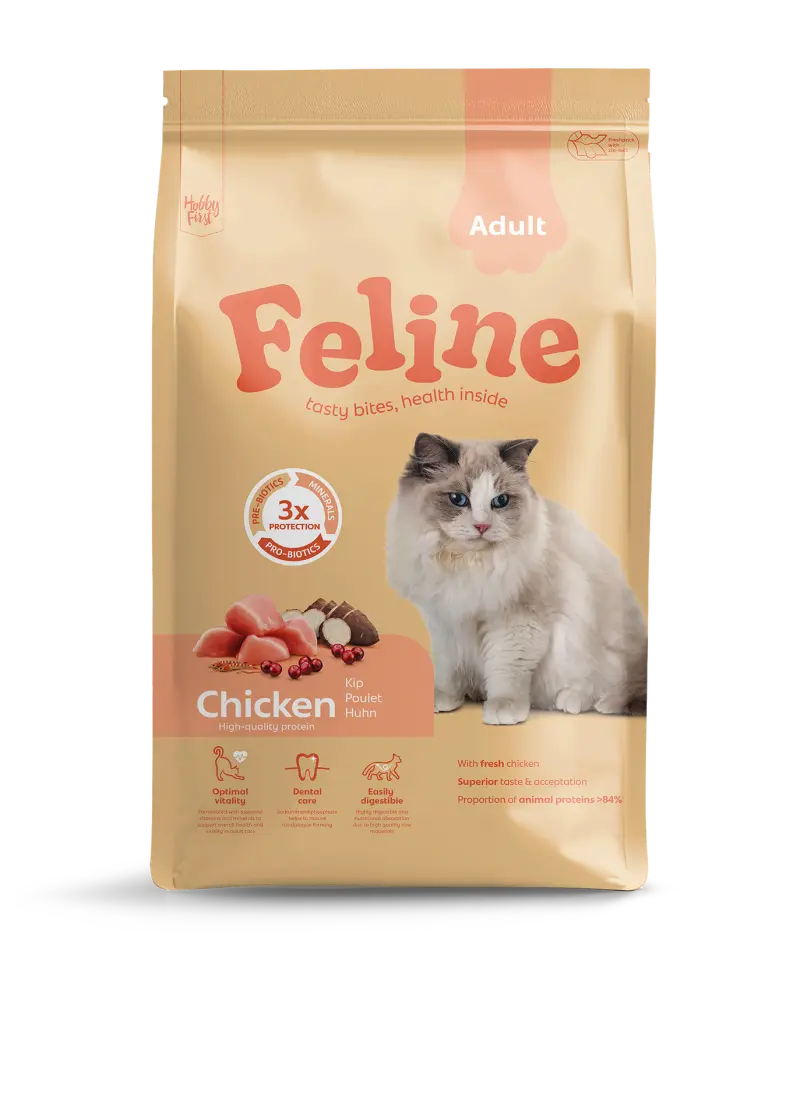 HobbyFirst Feline Kattenvoer Adult Chicken 4,5 kg
