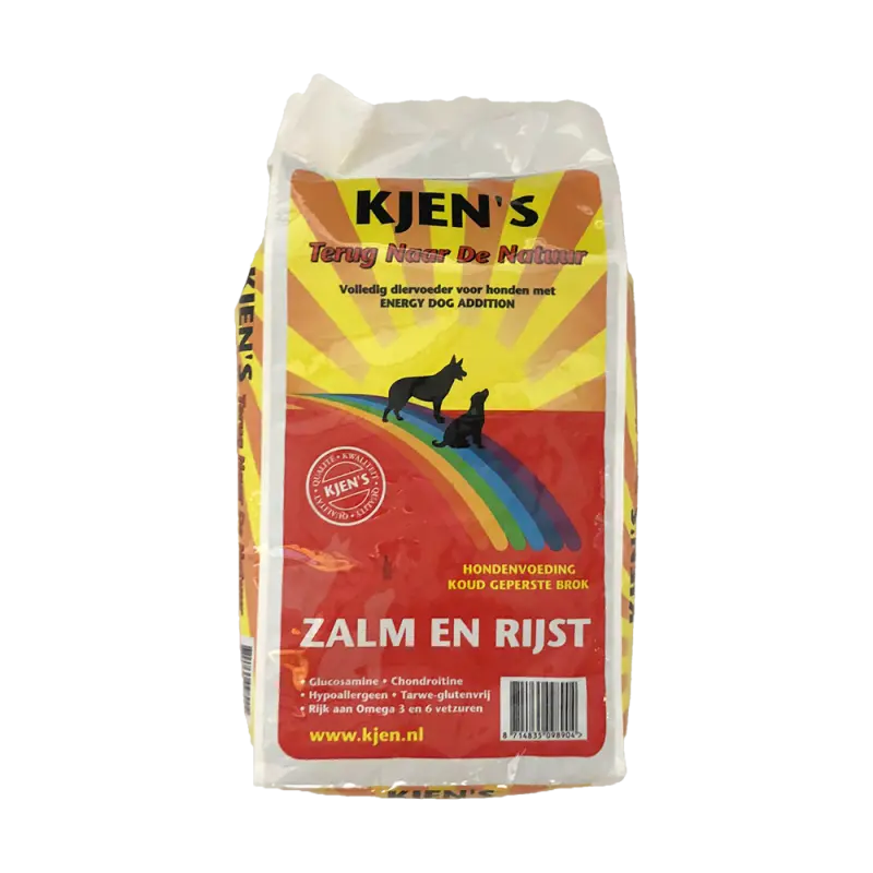Kjen's geperst hondenvoer Zalm & Rijst 15 kg