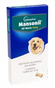 Mansonil All Worm Dog Tasty Bone 6 tabletten