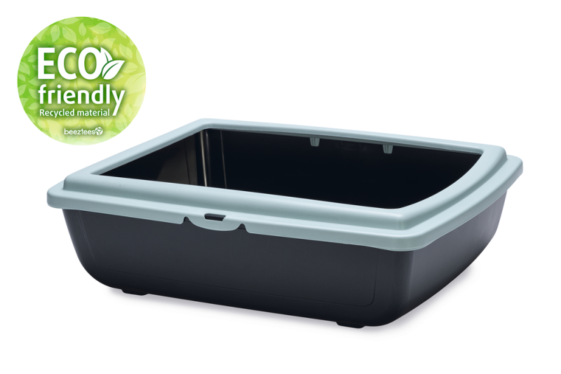 Beeztees Open kattenbak Juliet Eco Lichtblauw/Zwart 48 x 38 x 14 cm