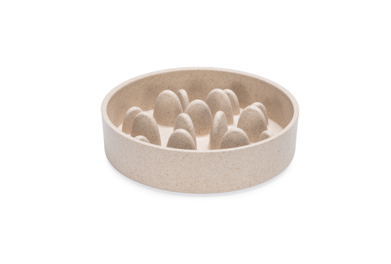 Designed by Lotte Anti Schrokbak kat Pom Bamboe Beige 14 x 14 x 3,5 cm