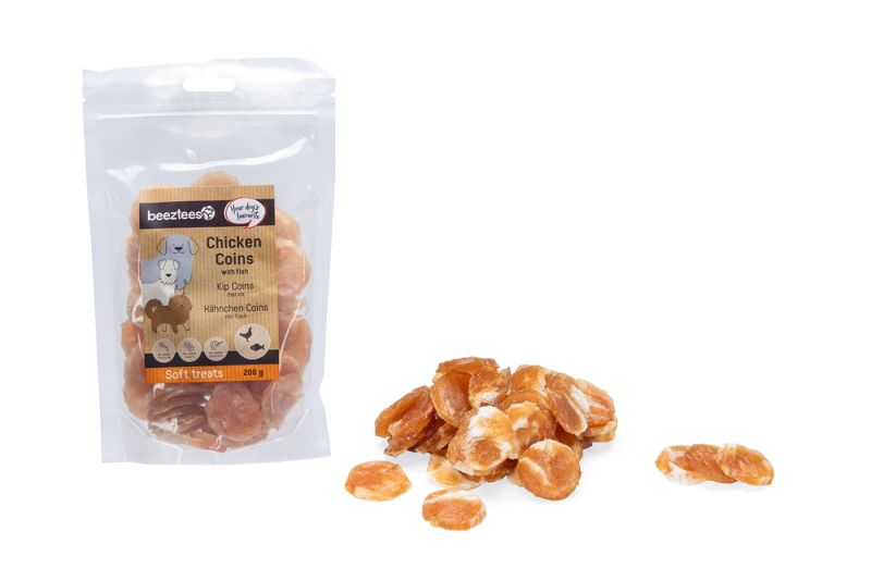 Beeztees Hondensnack Kip Coins met Vis 200 gram