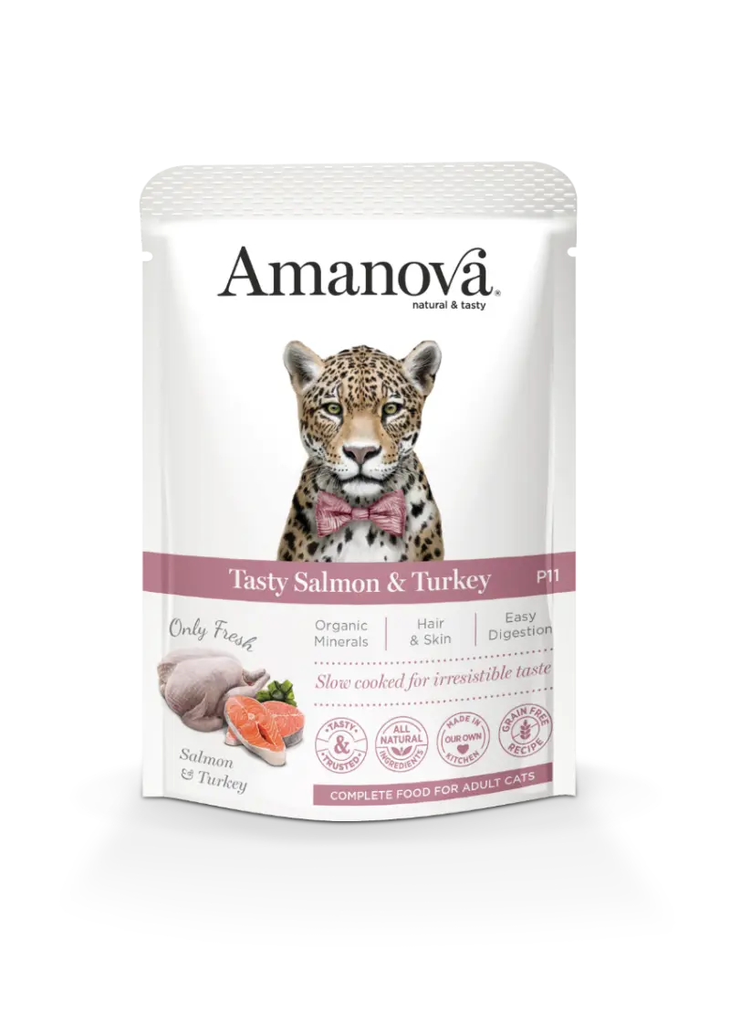 Amanova Cat Adult Tasty Salmon & Turkey Grain Free 85 gram