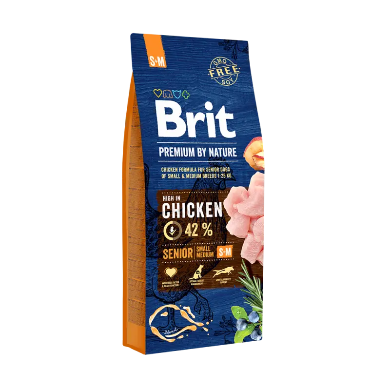 Brit Premium by Nature hondenvoer Senior S/M 15 kg