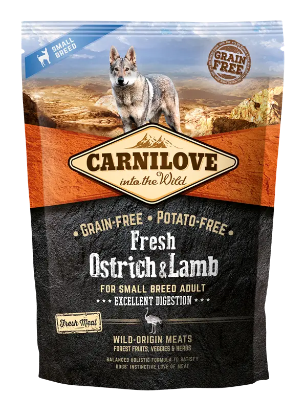 Carnilove Grain Free Fresh Ostrich & Lamb Adult Small Breed 1,5 kg