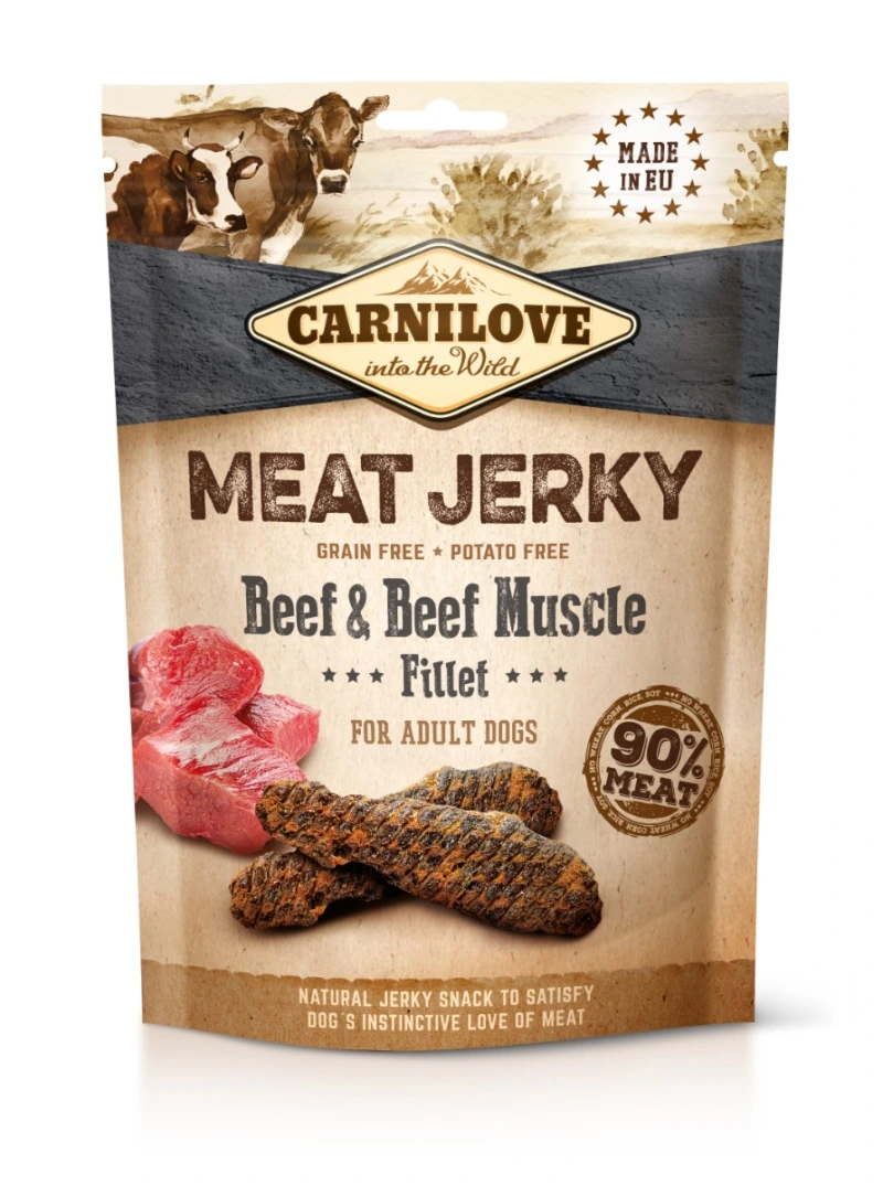 Carnilove Grain Free hondensnack Meat Jerky Beef with Beef Muscle Fillet 100 gram