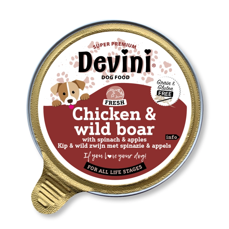 Devini Grain Free Chicken & Wild Boar for Dogs 85 gram