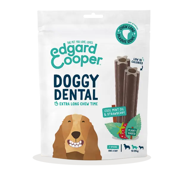 Edgard & Cooper Doggy Dental Strawberry/Mint 7 stuks Medium