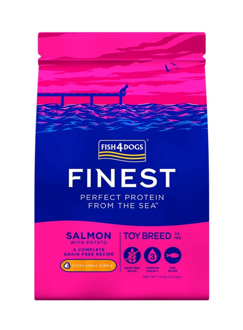 Fish4Dogs Finest Adult Toy Breed Extra Small Kibble Salmon with Potato 1,5 kg