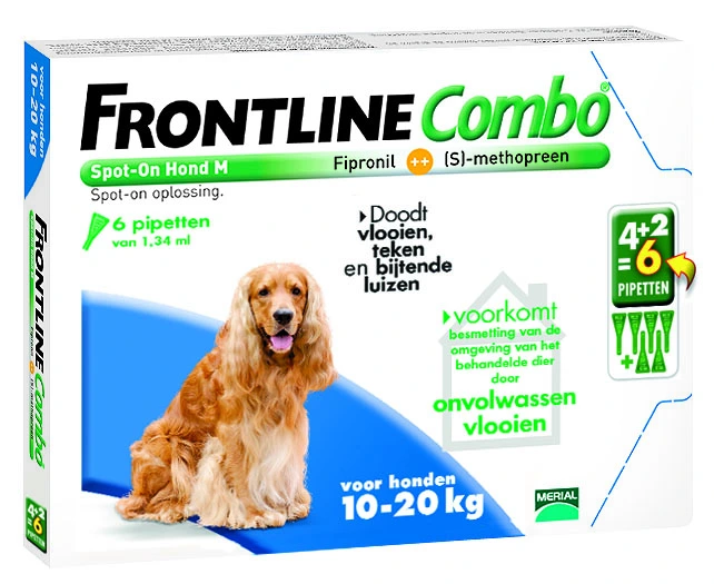 Frontline Combo Hond 10-20 kg. 6 pipetten